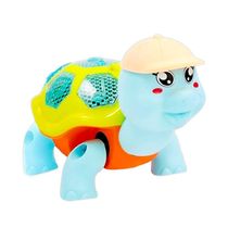 Tartaruga Brinquedo Infantil Dançante Som Luz Crianças Bebe Azul