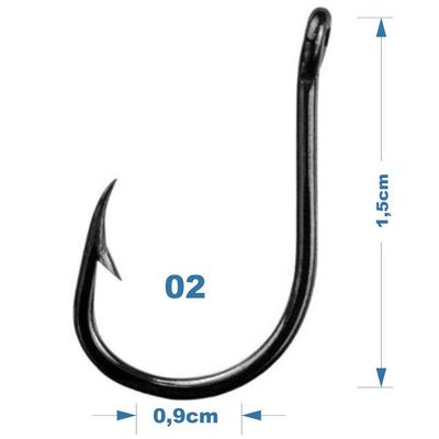 Anzol Marine Sports Super Chinu 02 Black Nickel 50 Pçs