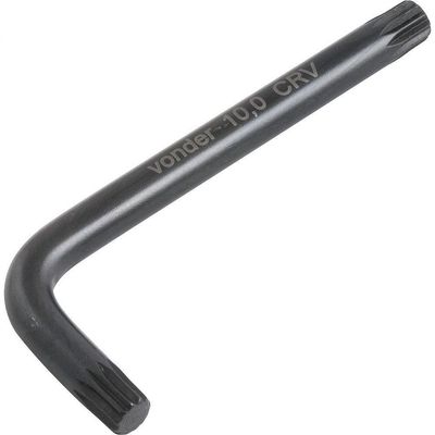 Chave Multidentada 10mm Tipo L Curta Cromo Vanádio - Vonder
