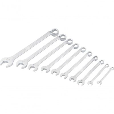 Jogo Chave Combinada 6-22mm Cromo Vanádio Fosco Com 10 Peças
