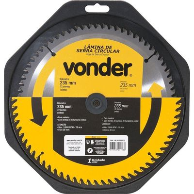 Lamina Serra Circular Vídea 185x20x2,6mm 60 Dentes 7200 Rpm