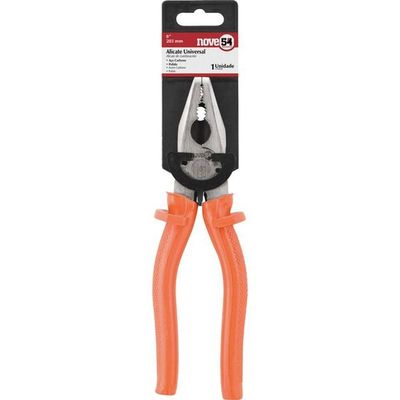 Alicate Universal 8 Aço Carbono Polido Plastificado Nove54