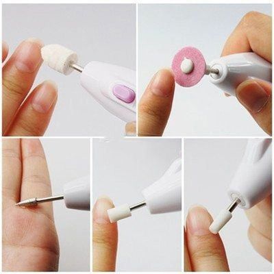 Lixa Unha Elétrica Multiuso Profissional Mão Pé Tip Acrilico Pilhas