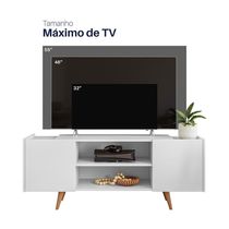 Bancada River Para Tv Até "55 2 Portas - Colibri - Branco Fosco Branco Fosco