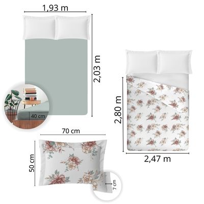 Jogo de Cama King Size 100% Algodão 180 Fios Nova América - 7898