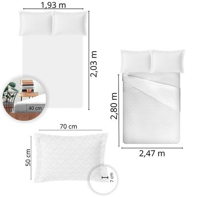 Jogo de Cama King Size 100% Algodão 180 Fios Nova América - 7899