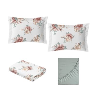 Jogo de Cama Queen Size 100% Algodão 180 Fios Nova América - 7898