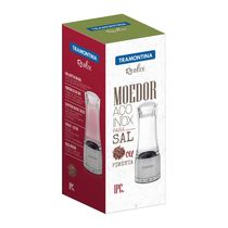 Moedor para Sal Ou Pimenta Tramontina Realce em Aço Inox e Acrílico  16,6 cm