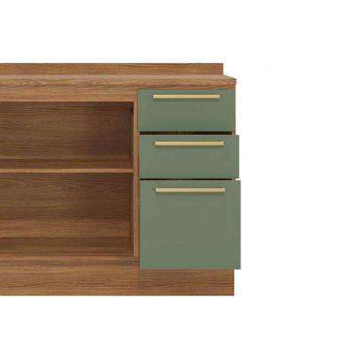 Cozinha Completa Botanic 5 Peças (3Aéreos+1Balcão+1Complemento) M662 Nogueira/Fendi - Kappesberg