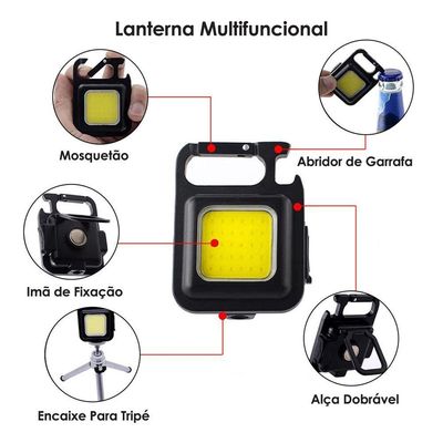Mini Lanterna Led Portatil Usb Recarregavel Bolso Tatica Abridor