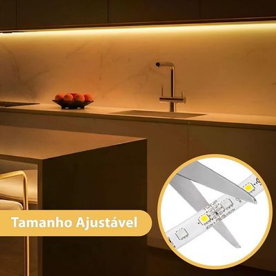 Fita Led Rolo 5m 300 Leds Silicone Iluminação Decoração Branco Quente