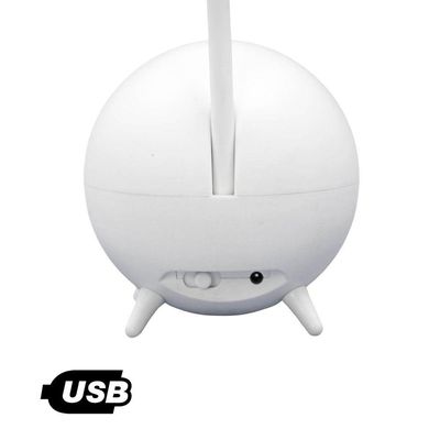 Luminaria De Mesa Decorativa Usb Portatil Articulavel Abajur P- Leitura Estudo Patinho Branco
