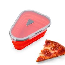 Pote Expansível Armazenar Pizza Silicone Separador 5 Fatias Vermelho