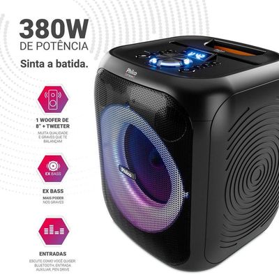 Caixa de Som Amplificada 380W Flash Lights Philco PCX4800 Bivolt