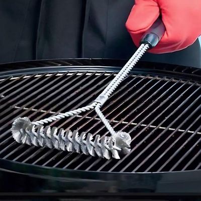 Escova Limpa Grelha Churrasqueira Cerdas De Aço Grill Espeto