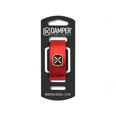 Damper Ibox Em Couro Legitimo E Tag Em Metal Vermelho Metalico Dmmd04