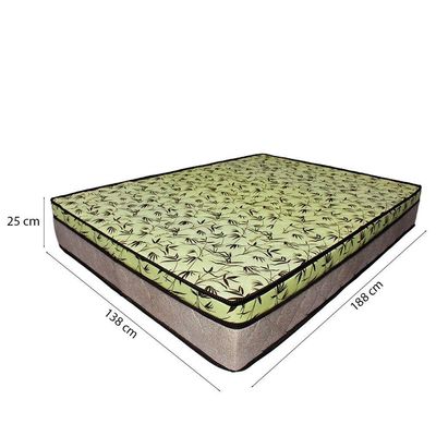 Cama Baú Casal 138 Bipartido Tecido Sintético Branco Com Colchão De Espuma Tokio D33 Bege