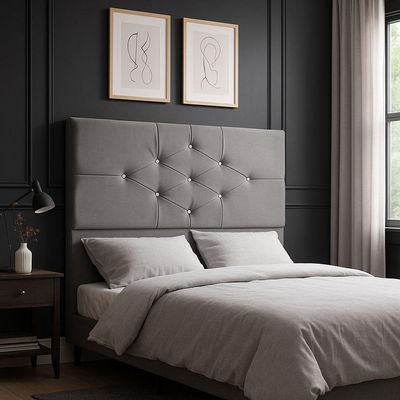 Cabeceira Cama Solteira 90 Cm Camboriú Suede Cinza