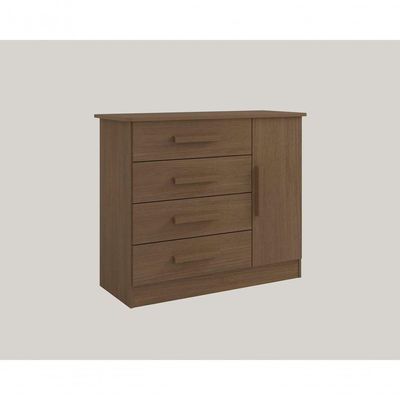 Cômoda Firenze 4 Gavetas 1 Porta C/sapateira - D Doro Castanho