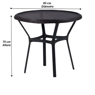 4 Cadeiras E Mesa Floripa Tampo Tramado Alumínio Trama Cappuccino