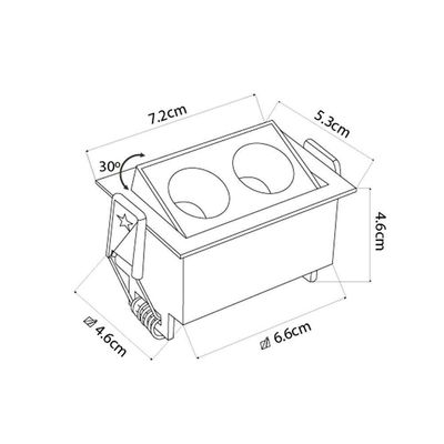 Spot De Embutir Nordecor Downlight Powerus Led Direcionável Alto Irc 90 4w Bivolt Branco 3000k
