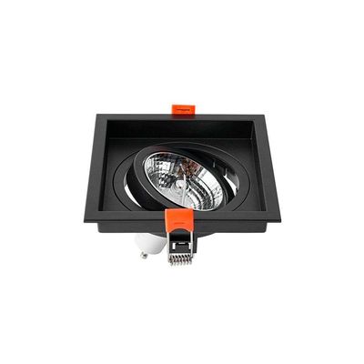 Spot De Embutir Recuado Nordecor Loyo Para 1 Lâmpada Ar70 Quadrado Preto