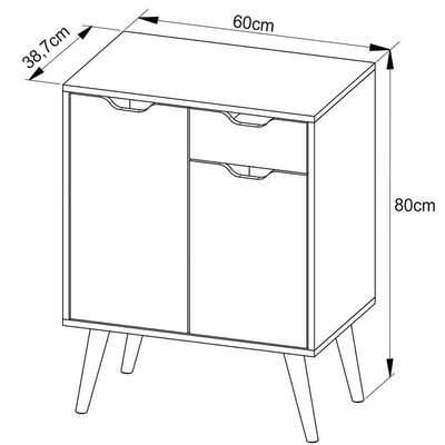 Gabinete Para Banheiro 60 Cm 2 Portas 1 Gaveta Meire Amêndoa