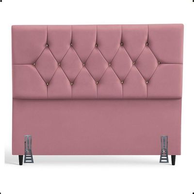 Cabeceira De Cama Box King 195 Cm Mariana Com Frame Suede Rose