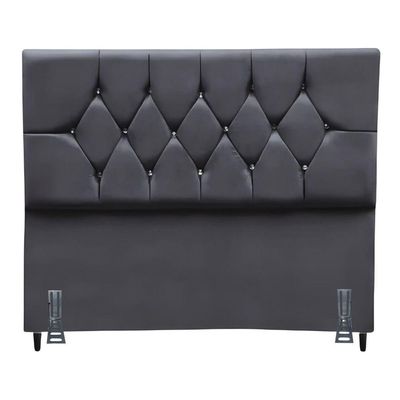 Cabeceira Para Cama Box King 195 Cm Manuela Com Frame Suede Cinza Escuro