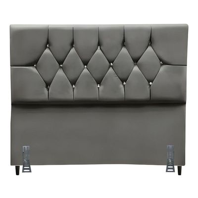 Cabeceira De Cama Box King 195 Cm Mariana Com Frame Suede Cinza