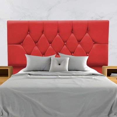 Cabeceira Para Cama Box King 195 Cm Manuela Com Frame Suede Vermelho