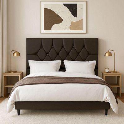 Cabeceira Para Cama Box King 195 Cm Manuela Com Frame Suede Marrom