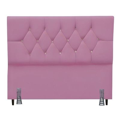 Cabeceira De Cama Box King 195 Cm Mariana Com Frame Suede Rosa