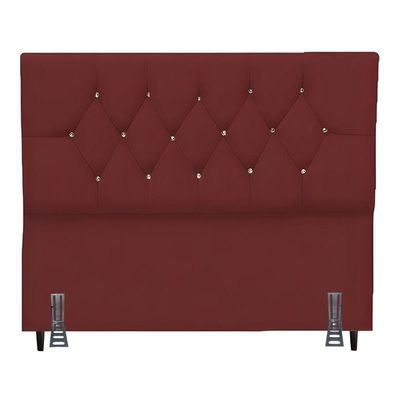 Cabeceira Para Cama Casal 140 Cm Melisse Com Frame Suede Cor:bordo