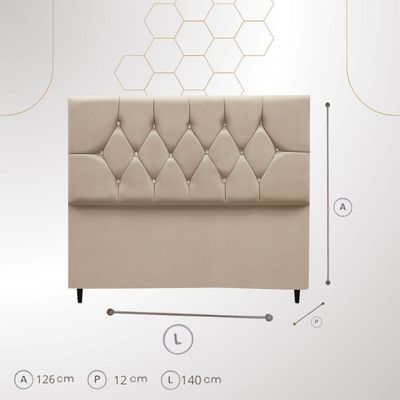 Cabeceira Para Cama Casal 140 Cm Melisse Com Frame Suede Cor:azul Marinho