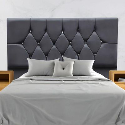 Cabeceira Para Cama Casal Queen 160 Cm Olívia E Frame Suede Cinza Escuro