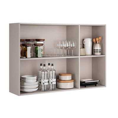 Armário Aéreo Triplo Itatiaia Essence com 3 Portas, 3 Prateleiras e 120 cm de Largura - Fendi e Gris
