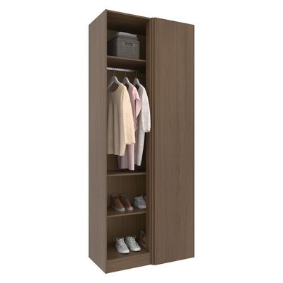 Armário Modulado de Canto Bartira Lugano com 1 Porta e 2 Prateleiras Casal - Avelã/Capuccino