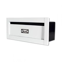 Caixa Correio Techinox Carta Luxo Linear Branca Fosca 23 Cm Profundidade Pintura De Alta Resistência
