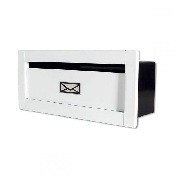 Caixa Correio Techinox Carta Luxo Linear Branca Fosca 23 Cm Profundidade Pintura De Alta Resistência