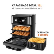 Fritadeira Air Fryer Forno Oven Mondial 2000W Preto 12L AFON-12L-AB 220V