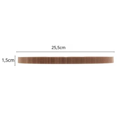 Kit 2 Petisqueiras de Bambu 5 Divisórias 25cm Lyor Round Aperitivos Tábua Redonda Servir Petiscos