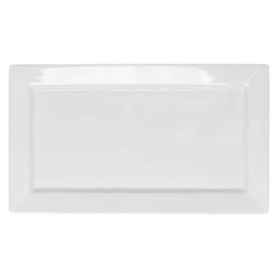 Kit 2 Travessas 35x20cm Wolff Melamina Branca Cozinha Bandeja Rasa Servir Sushi Porções