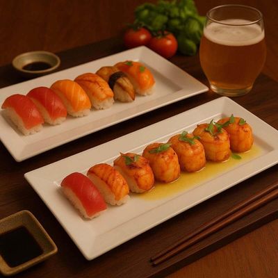 Kit 2 Travessas 35x20cm Wolff Melamina Branca Cozinha Bandeja Rasa Servir Sushi Porções