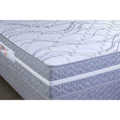 Conjunto Box Baú Casal: Colchão Molas Paropas Ensacadas Like + Base CRC Suede Gray (138x188)