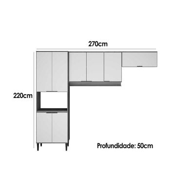 Cozinha Completa Alpha 3 Peças (2Aéreos+1Paneleiro) C3P34 Branco - Carraro