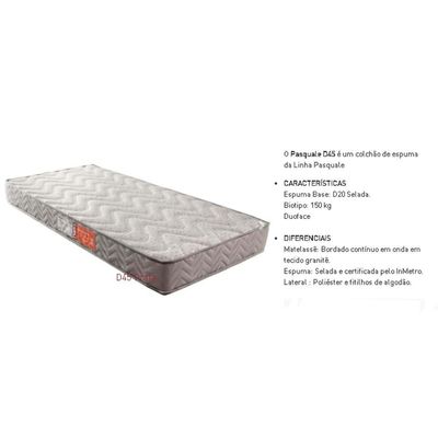 Conjunto Box Casal: Colchão Espuma Paropas Pasquale Gray + Base CRC Suede Gray (138x188)