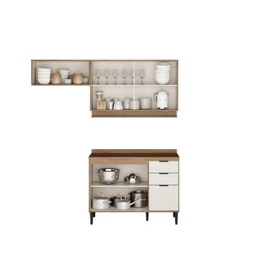 Cozinha Completa Alpha 3 Peças (2Aéreos+1Balcão) C3P31 Branco - Carraro