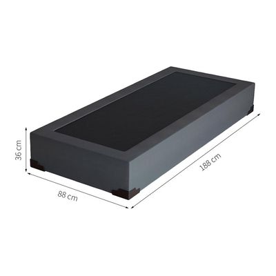Base para Cama Box Solteiro Joe Suede (36x88x188) Grafite