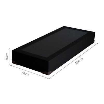 Base para Cama Box Solteiro Joe Suede (36x88x188) Preta